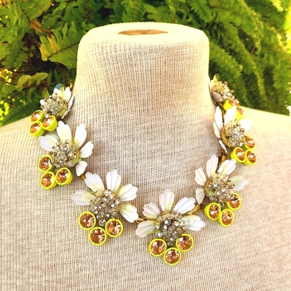 J. Crew Jewelry - J. Crew Yellow Floral Brulee Necklace
